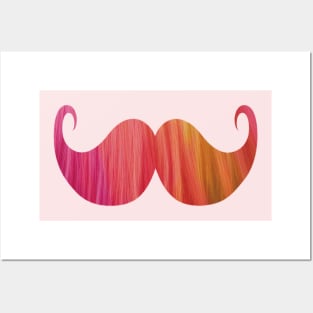 Colorful Mustache Posters and Art